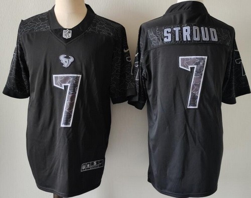 Men's Houston Texans #7 CJ Stroud Limited Black RFLCTV Jersey