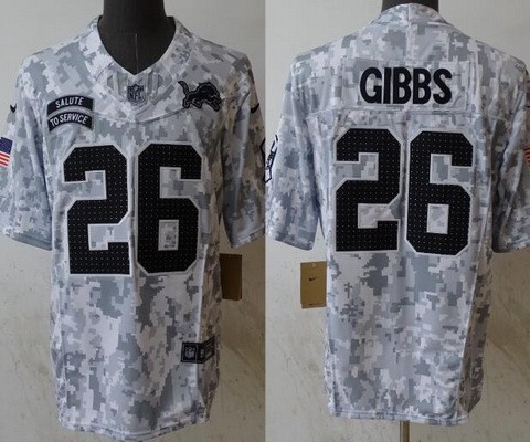 Men's Detroit Lions #26 Jahmyr Gibbs Limited Arctic Camo 2024 Salute to Service Jersey