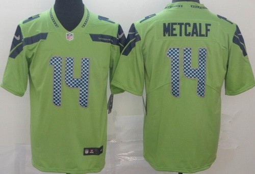Men's Seattle Seahawks #14 DK Metcalf Limited Green Vapor Jersey