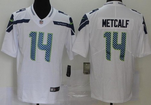 Men's Seattle Seahawks #14 DK Metcalf Limited White Vapor Jersey
