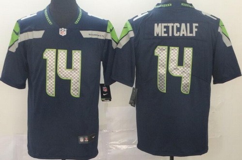 Men's Seattle Seahawks #14 DK Metcalf Limited Navy Vapor Jersey