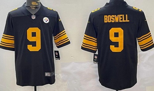 Men's Pittsburgh Steelers #9 Chris Boswell Limited Black Throwback Vapor Jersey