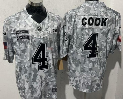 Men's Buffalo Bills #4 James Cook Limited Arctic Camo 2024 Salute to Service Jersey