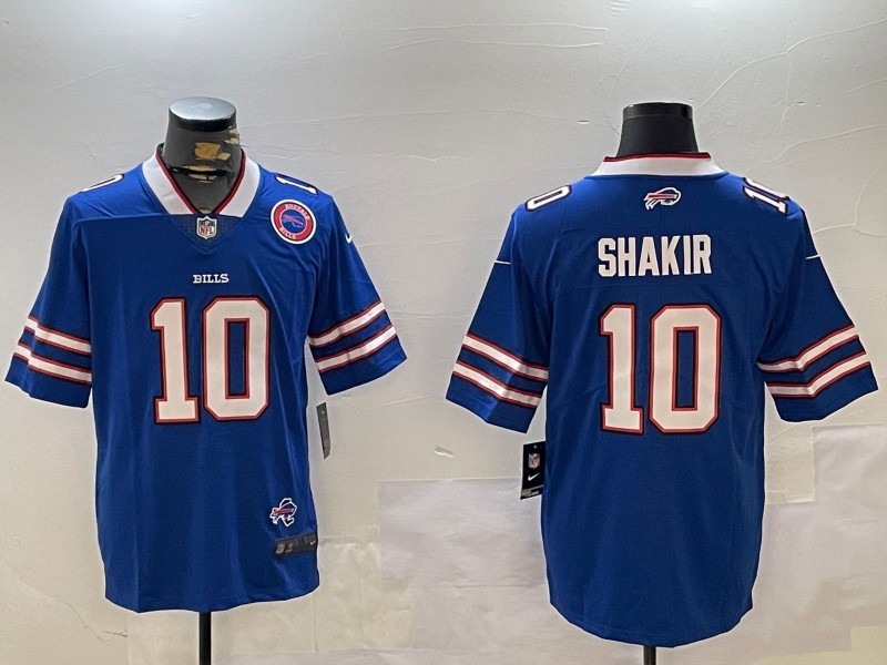 Men's Buffalo Bills #10 Khalil Shakir Royal With Team and State Map Patch Vapor Untouchable Limited Stitched Jersey