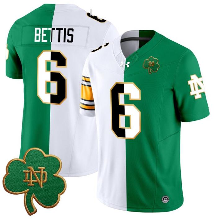 Men's Under Armour Jerome Bettis Jersey #6 Notre Dame Fighting Irish Pittsburgh Steelers Split Vapor Football Stitched