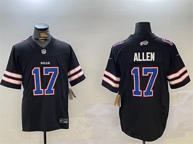 Men's Buffalo Bills #17 Josh Allen Black Nike F.U.S.E. Limited Stitched Football Jersey