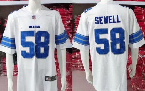 Men's Detroit Lions #58 Penei Sewell Limited White Vapor Jersey