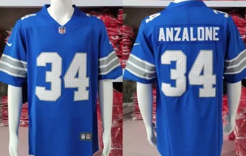 Men's Detroit Lions #34 Alex Anzalone Limited Blue Vapor Jersey