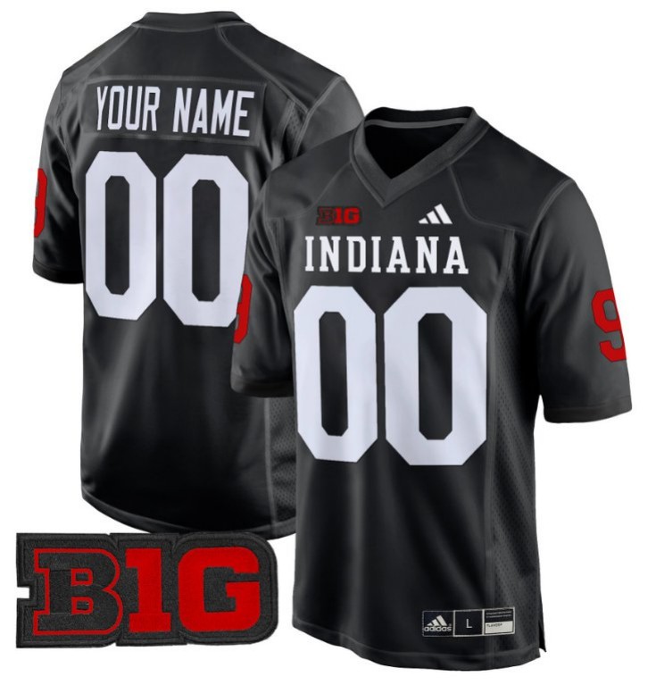 Custom Adidas Indiana Hoosiers Jersey 2024 Game V2 NCAA Football Stitched Black