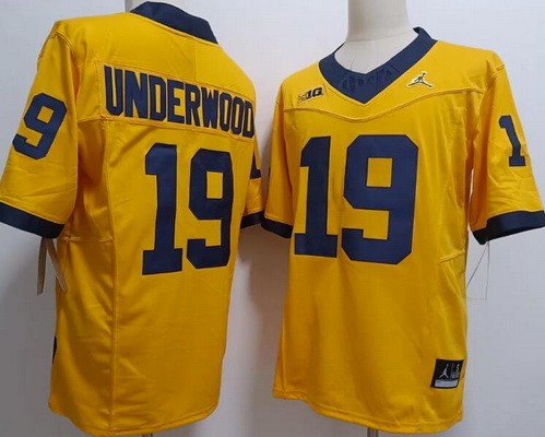 Men's Michigan Wolverines #19 Bryce Underwood Yellow FUSE Vapor Limited College Football Stitched Jersey