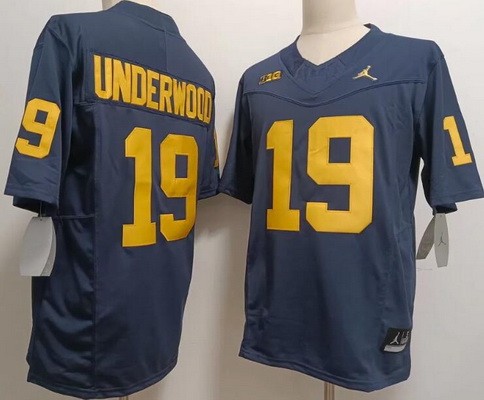 Men's Michigan Wolverines #19 Bryce Underwood Navy FUSE Vapor Limited College Football Stitched Jersey