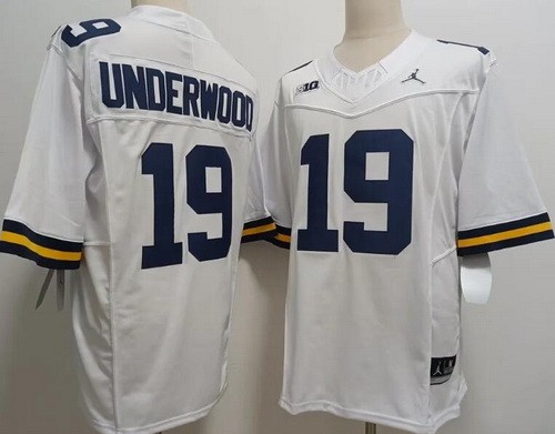 Men's Michigan Wolverines #19 Bryce Underwood White FUSE Vapor Limited College Football Stitched Jersey