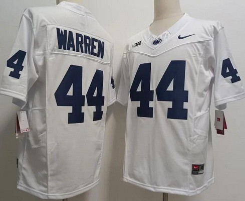 Men's Penn State Nittany Lions #44 Tyler Warren White Player Name FUSE Vapor Limited College Football Stitched Jersey