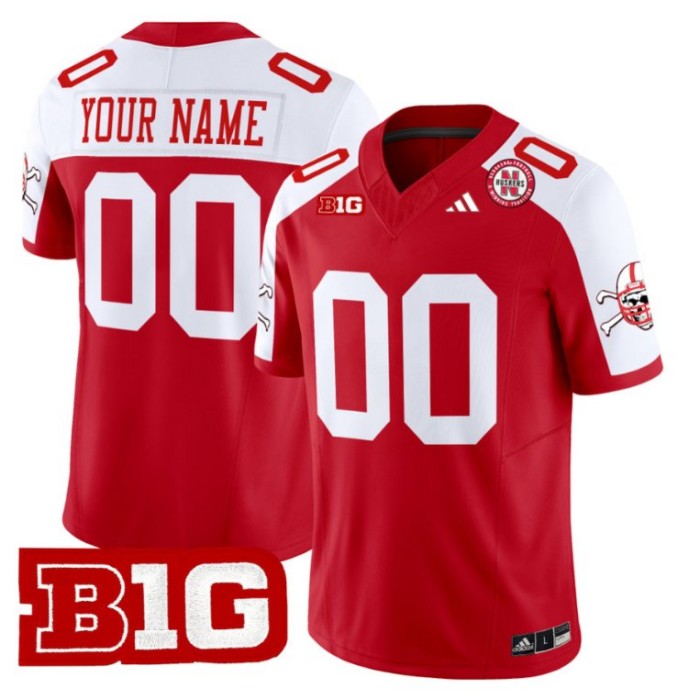 Custom Adidas Nebraska Cornhuskers Jersey 2024 Vapor V2 College NCAA Football Red Alternate