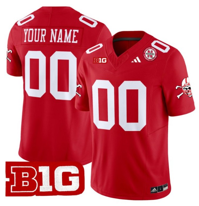 Custom Adidas Nebraska Cornhuskers Jersey 2024 Vapor V2 College NCAA Football Red