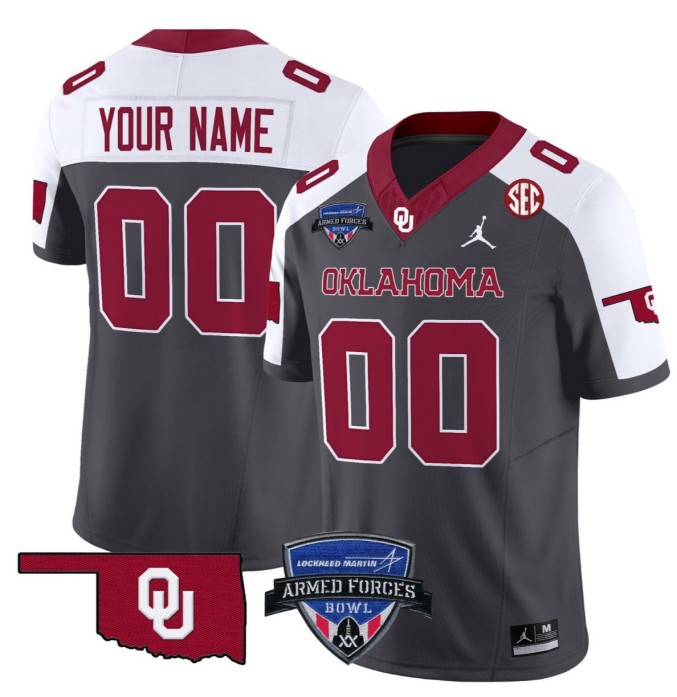 Custom Jordan Brand Oklahoma Sooners Jersey 2025 Armed Forces Bowl Patch College NCAA Football Vapor Special