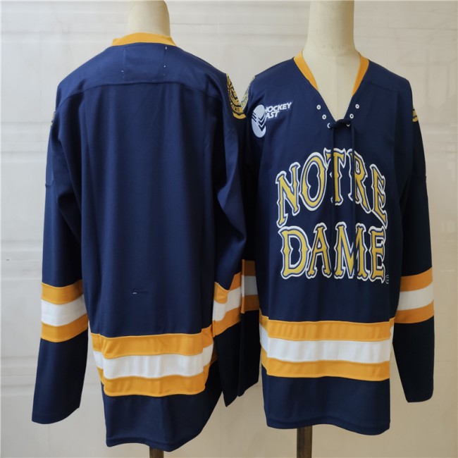Men's Notre Dame Fighting Irish Ireland Blank Navy NCAA Replica College Hockey Stitched Jersey