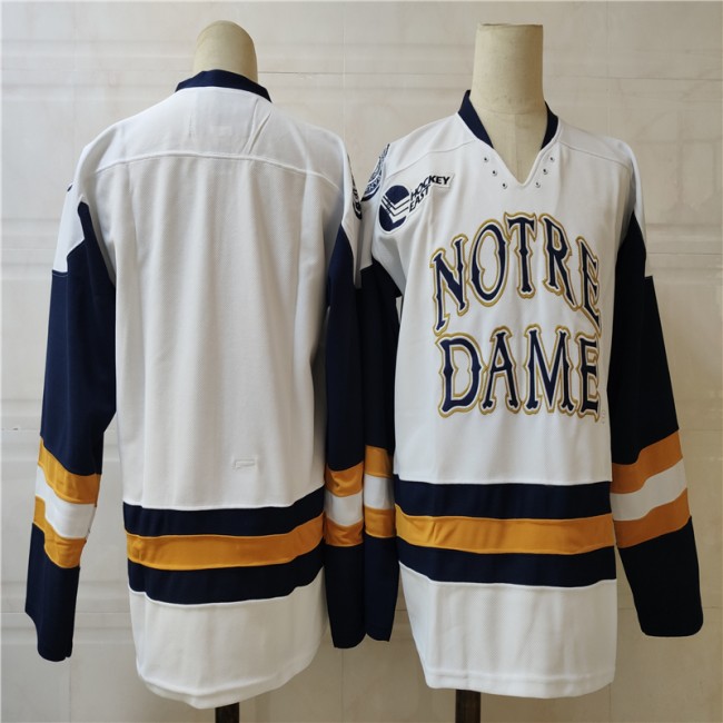 Men's Notre Dame Fighting Irish Ireland Blank White NCAA Replica College Hockey Stitched Jersey