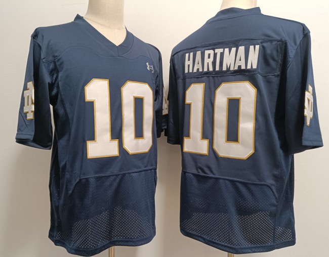 Men's Notre Dame Fighting Irish #10 Sam Hartman Navy Under Armour NCAA Football Stitched Jersey