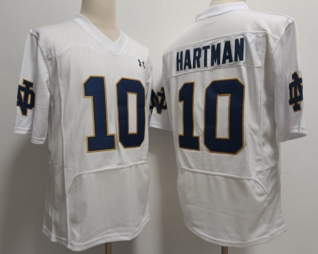 Men's Notre Dame Fighting Irish #10 Sam Hartman White Under Armour NCAA Football Stitched Jersey