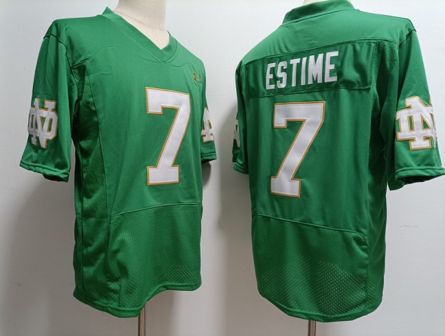 Men's Notre Dame Fighting Irish #7 Audric Estime Green Under Armour NCAA Football Stitched Jersey