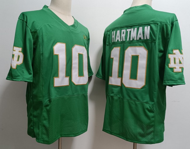 Men's Notre Dame Fighting Irish #10 Sam Hartman Green Under Armour NCAA Football Stitched Jersey