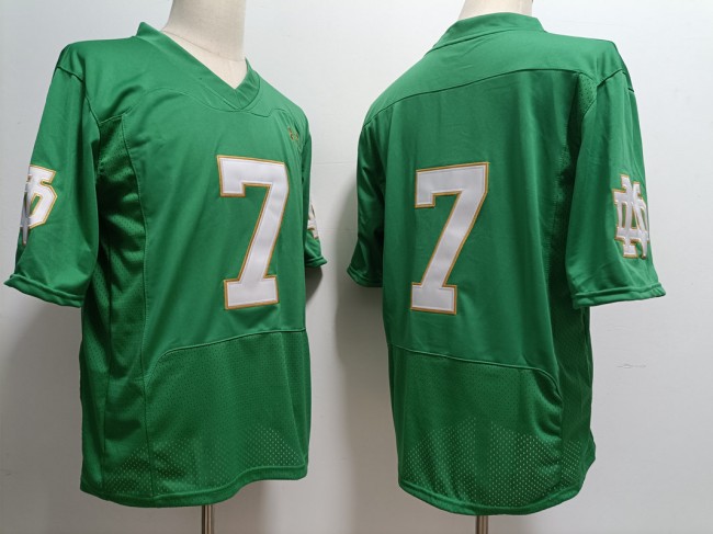 Men's Notre Dame Fighting Irish #7 Audric Estime Green Without Name Under Armour NCAA Football Stitched Jersey
