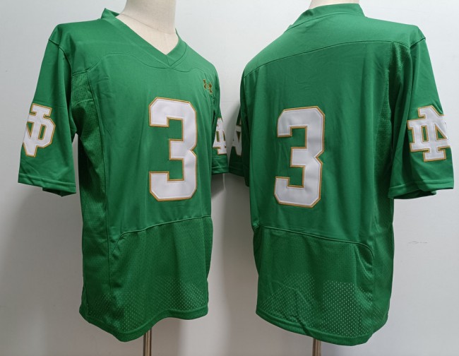 Men's Notre Dame Fighting Irish #3 Joe Montana Green Without Name Under Armour NCAA Football Stitched Jersey