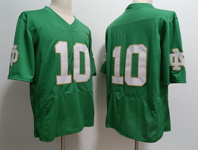 Men's Notre Dame Fighting Irish #10 Sam Hartman Green Without Name Under Armour NCAA Football Stitched Jersey
