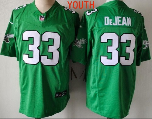 Youth Philadelphia Eagles #33 Cooper DeJean Limited Kelly Green FUSE Vapor Jersey