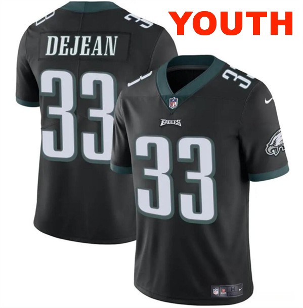 Youth Philadelphia Eagles #33 Cooper DeJean Black 2024 Draft Vapor Untouchable Limited Football Stitched Jersey