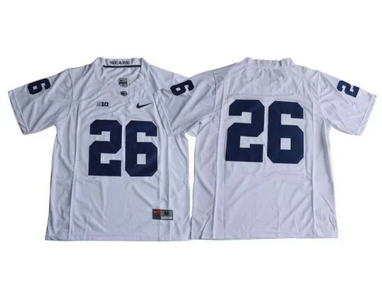 Men's Penn State Nittany Lions #26 Saquon Barkley White No Name Stitched College Football Jersey