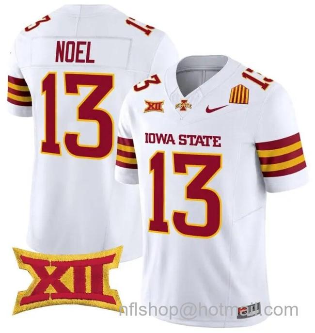 Men's Nike Jaylin Noel Jersey #13 Iowa State Cyclones Vapor Limited College Football Stitched White