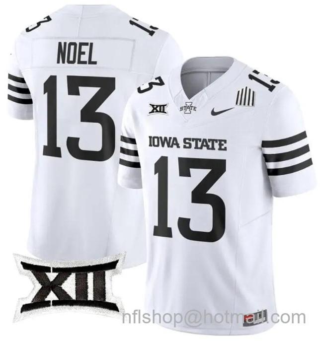 Men's Nike Jaylin Noel Jersey #13 Iowa State Cyclones Vapor Limited College Football Stitched White Limited