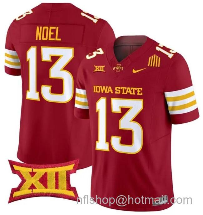 Men's Nike Jaylin Noel Jersey #13 Iowa State Cyclones Vapor Limited College Football Stitched Cardinal