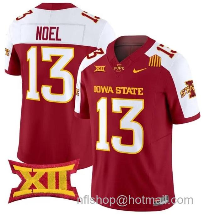 Men's Nike Jaylin Noel Jersey #13 Iowa State Cyclones Vapor Limited College Football Stitched Cardinal Alternate