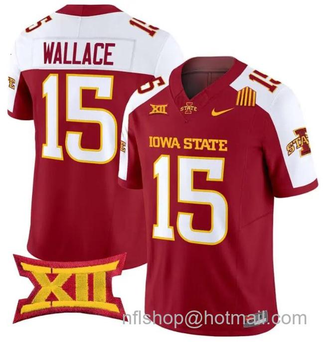 Men's Nike Seneca Wallace Jersey #15 Iowa State Cyclones Vapor Limited College Football Stitched Cardinal Alternate