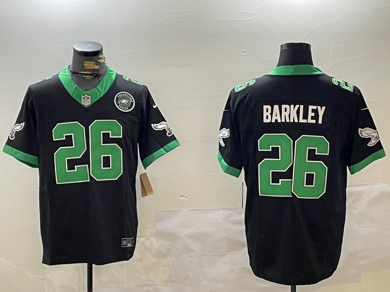 Men's Philadelphia Eagles #26 Saquon Barkley Black F.U.S.E. Vapor Limited Throwback Stitched Jerseys