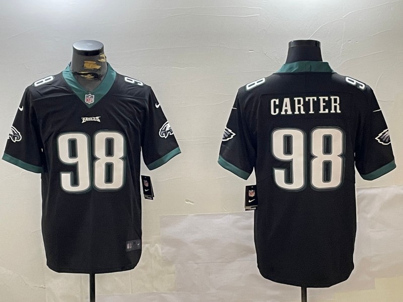 Men's Philadelphia Eagles #98 Jalen Carter Black Vapor Untouchable Limited Stitched Jersey