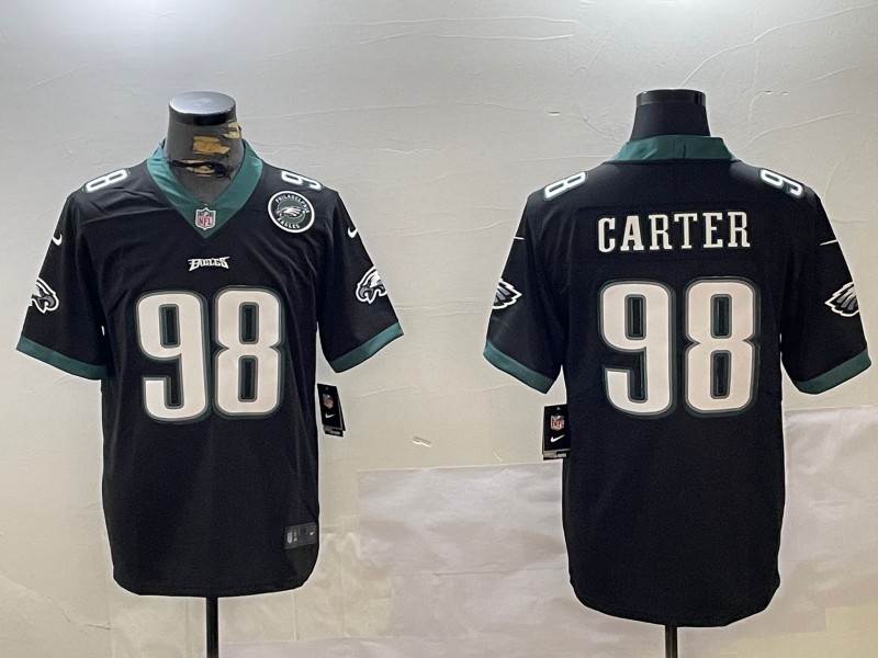 Men's Philadelphia Eagles #98 Jalen Carter Black Vapor Untouchable Limited Stitched Jerseys