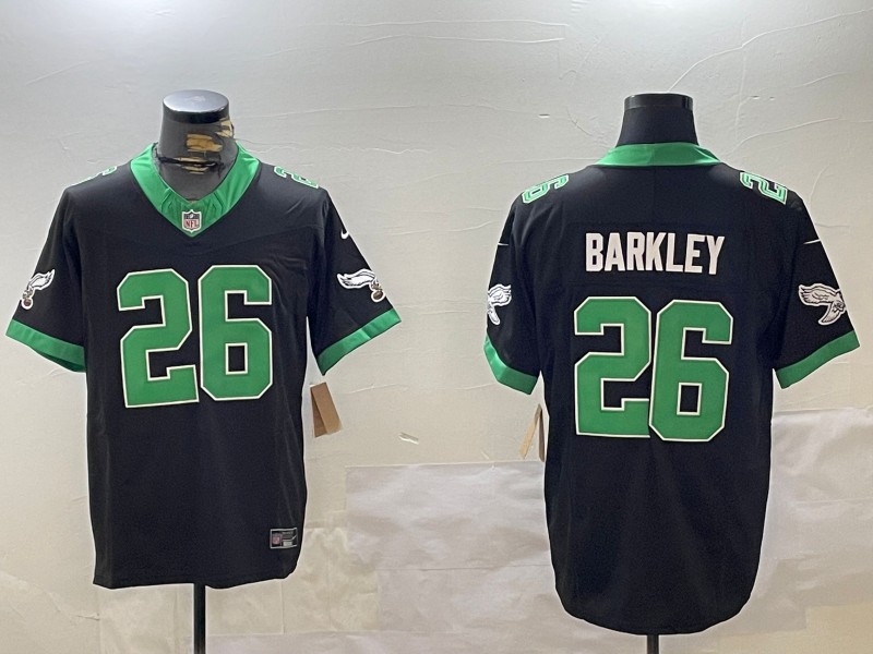 Men's Philadelphia Eagles #26 Saquon Barkley Black F.U.S.E. Vapor Limited Throwback Stitched Jersey