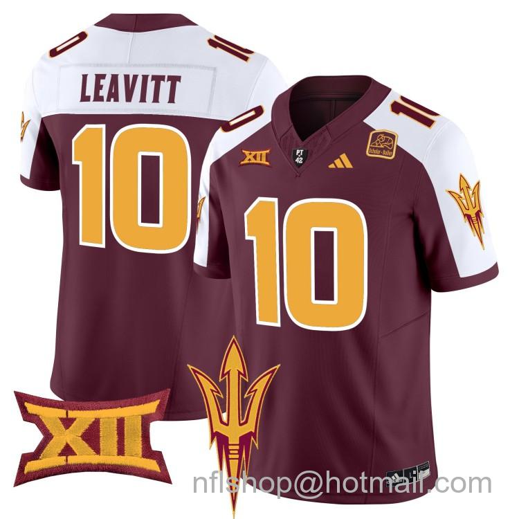 Men's Adidas Arizona State Sun Devils #10 Sam Leavitt Maroon Alternate 2025 F.U.S.E. Vapor Limited College Big 12 Stitched Football Jerseys