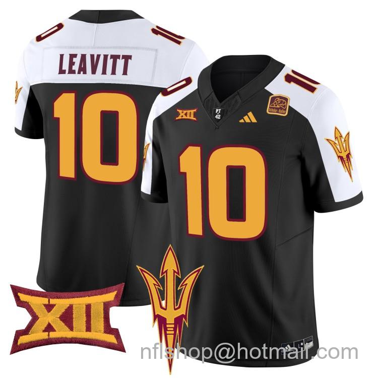 Men's Adidas Arizona State Sun Devils #10 Sam Leavitt Black Alternate 2025 F.U.S.E. Vapor Limited College Big 12 Stitched Football Jerseys