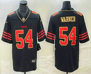 Men's San Francisco 49ers #54 Fred Warner White Gold Fashion Vapor Limited Stitched Jersey