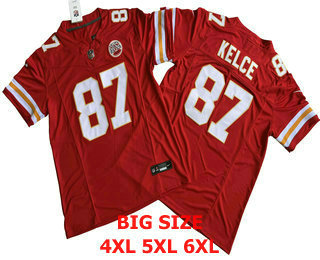 BIG Size Men's Kansas City Chiefs #87 Travis Kelce Red FUSE Limited Vapor Stitched Jersey