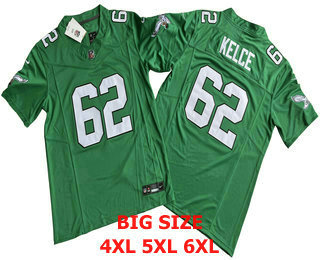 BIG Size Men's Philadelphia Eagles #62 Jason Kelly Green FUSE Vapor Limited Throwback Jersey