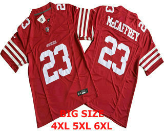 Big size Men's San Francisco 49ers #23 Christian McCaffrey Red FUSE Limited Vapor Stitched Jersey