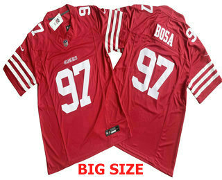 Big size Men's San Francisco 49ers #97 Nick Bosa Limited Red FUSE Vapor Jersey