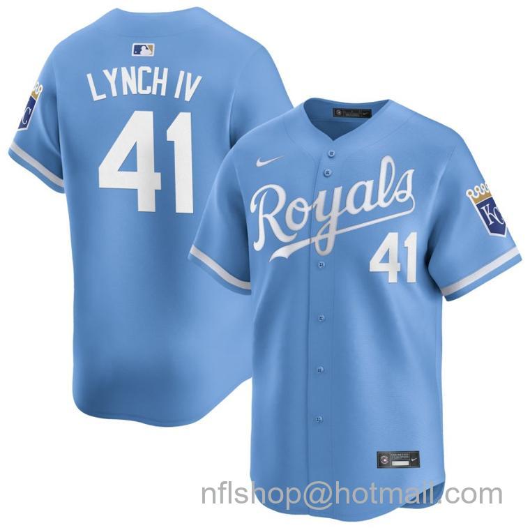 Youth Kansas City Royals #41 Daniel Lynch IV Light Blue 2024 Alternate Limited Stitched Baseball Jersey