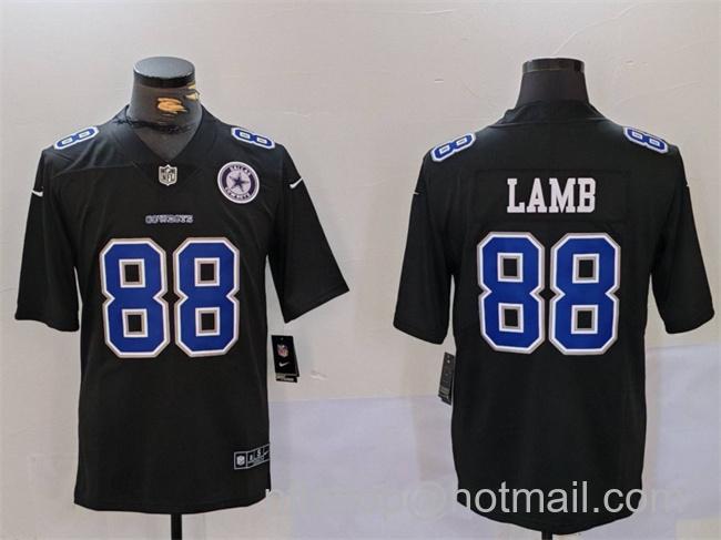 Men's Dallas Cowboys #88 CeeDee Lamb Black Fashion With Patch Vapor Untouchable Limited Stitched Football Jersey